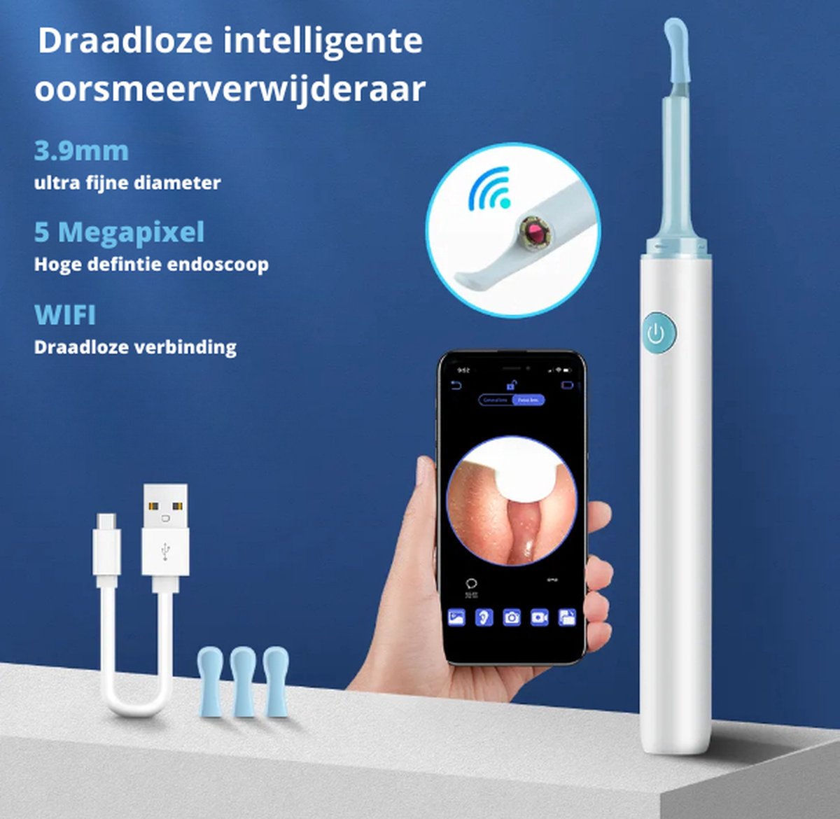 ClearScope™ -Kabelloser WLAN-Ohrreiniger