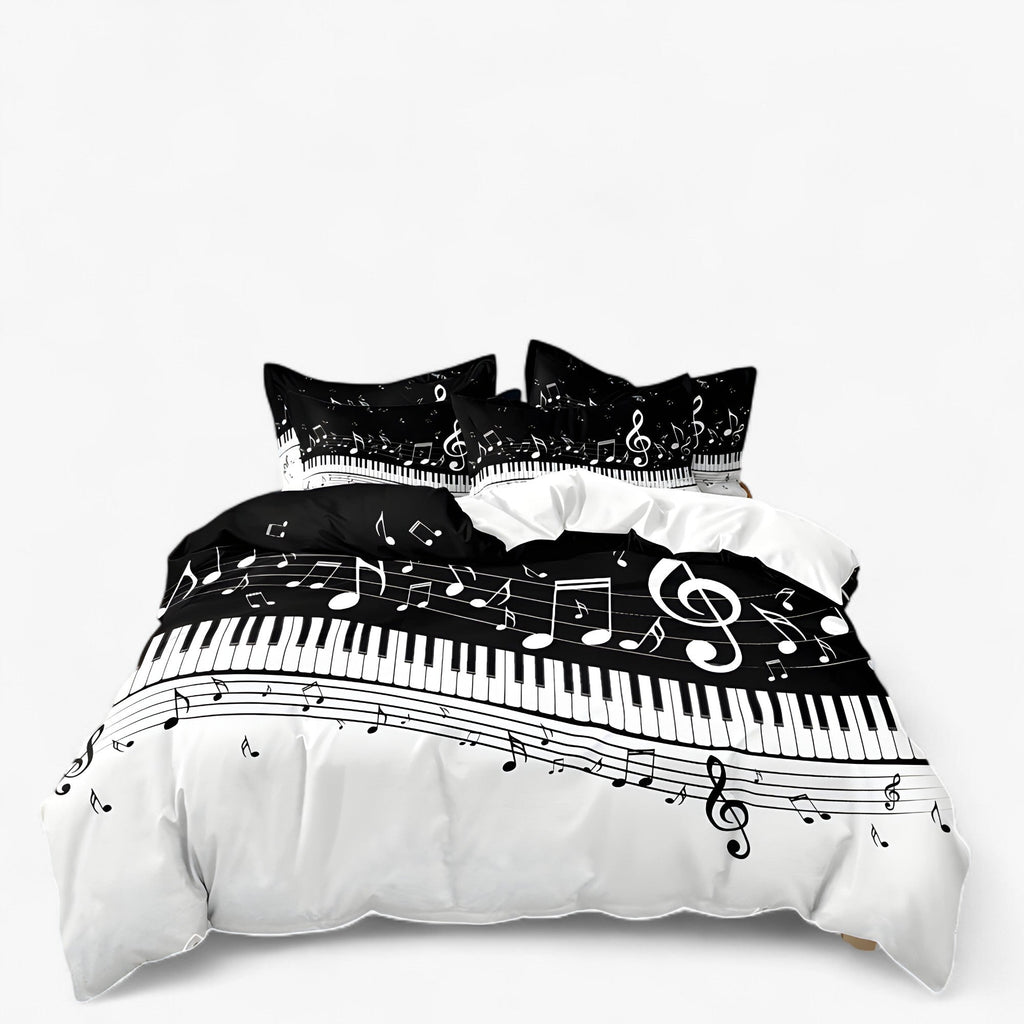Luxe Layers - Muziek Piano Notitie Dekbedovertrek Beddengoed Set