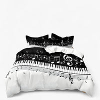 Luxe Layers - Muziek Piano Notitie Dekbedovertrek Beddengoed Set