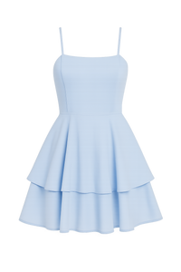 Sienna | Kurzes Sommerkleid mit Spaghettiträgern und Volantrock