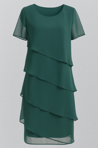 Liana | Elegantes Chiffonkleid mit Lagenlook in edlen Farben