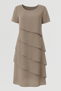 Liana | Elegantes Chiffonkleid mit Lagenlook in edlen Farben