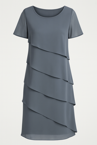 Liana | Elegantes Chiffonkleid mit Lagenlook in edlen Farben