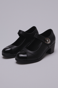 Eleganza Retro | Luciana Pumps mit Glanzkappe & Strassschnalle