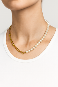 Louis | Hybrid-Perlenkette mit Gliederkette