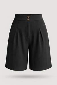 Arabella | Damen Shorts mit Knopf und weitem Bein