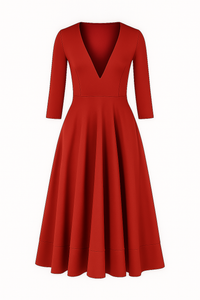 Eleanor | Elegantes Midikleid mit V-Ausschnitt