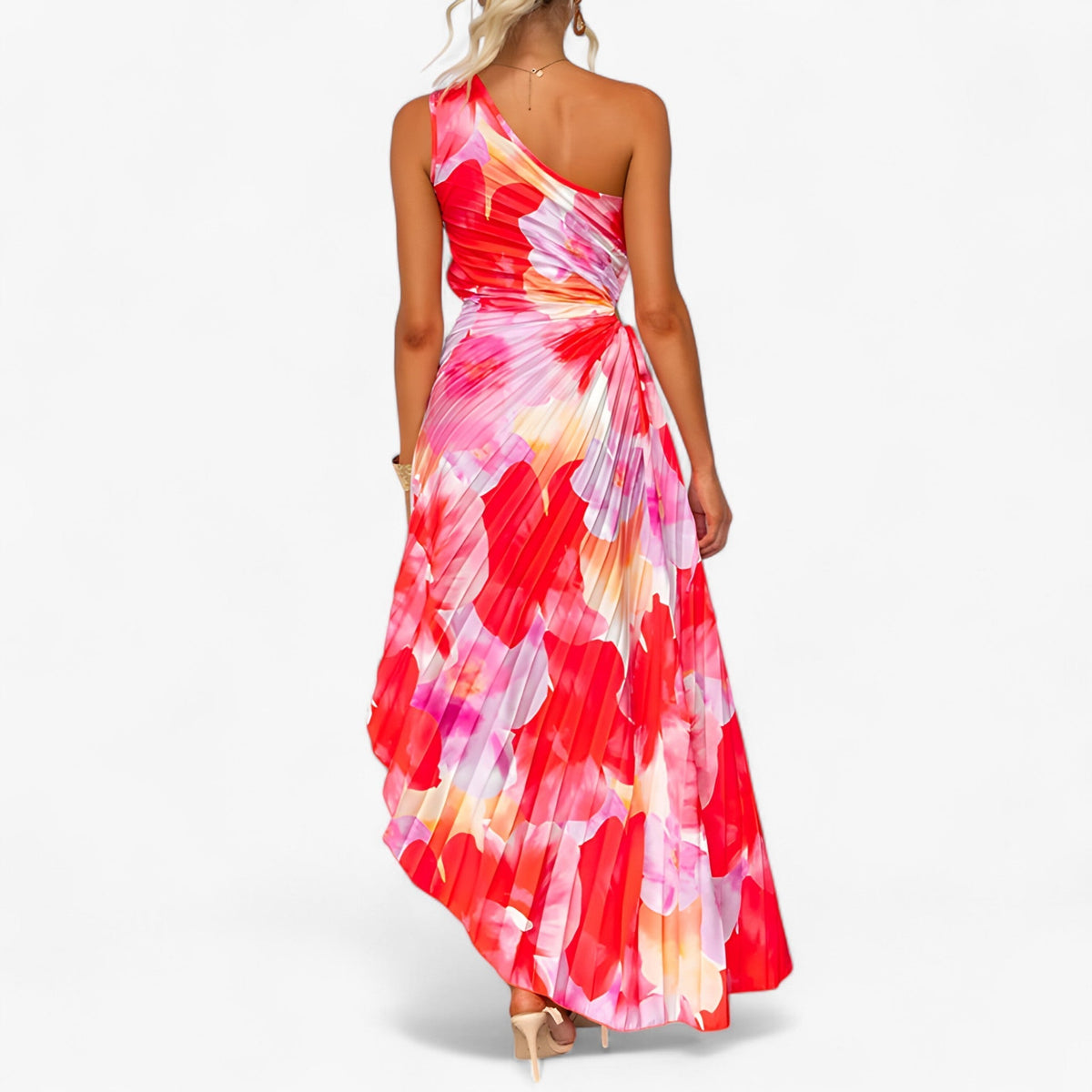Vianna | Asymmetrisches Kleid mit einem Schulterabschnitt