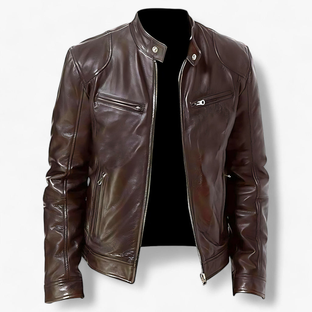 Lederjacke für Herren zum Motorradfahren - Slim Fit und Windschutz