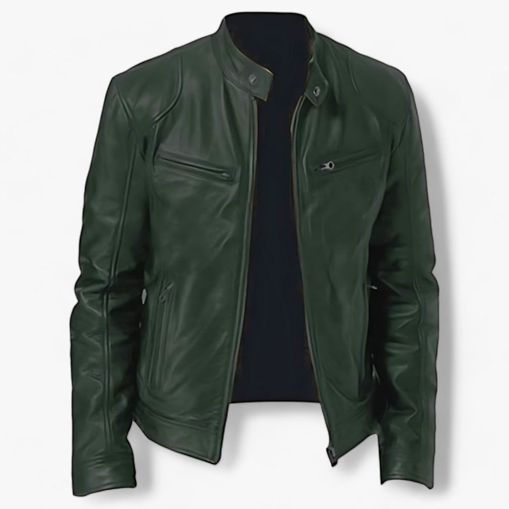 Lederjacke für Herren zum Motorradfahren - Slim Fit und Windschutz