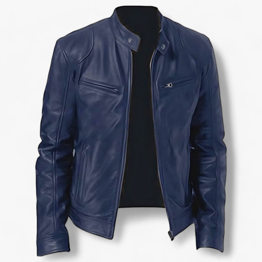 Lederjacke für Herren zum Motorradfahren - Slim Fit und Windschutz