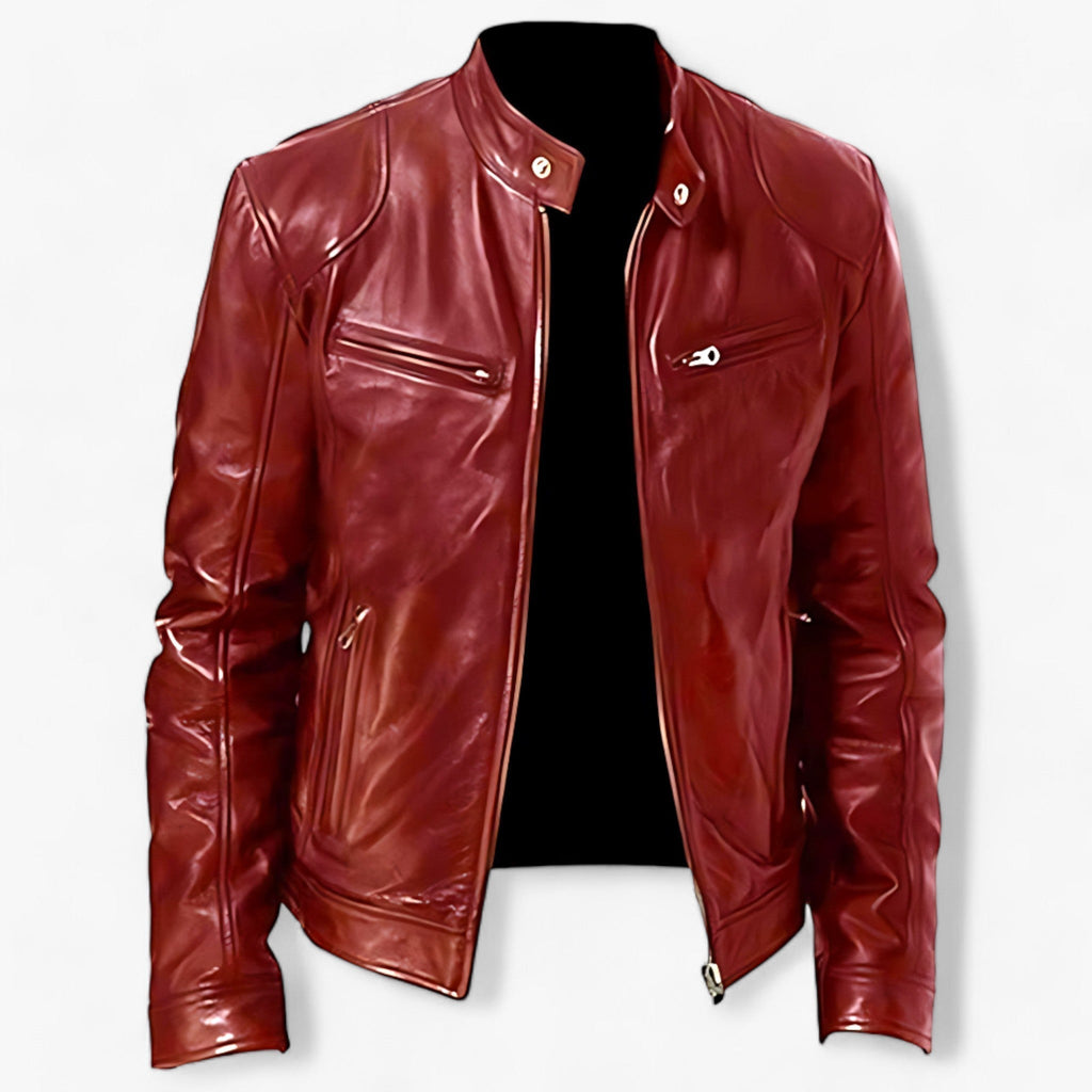 Lederjacke für Herren zum Motorradfahren - Slim Fit und Windschutz
