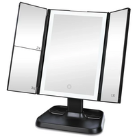 LuxeLite™ Aufklappbarer 3-Panel-LED-Spiegel für präzises Make-up