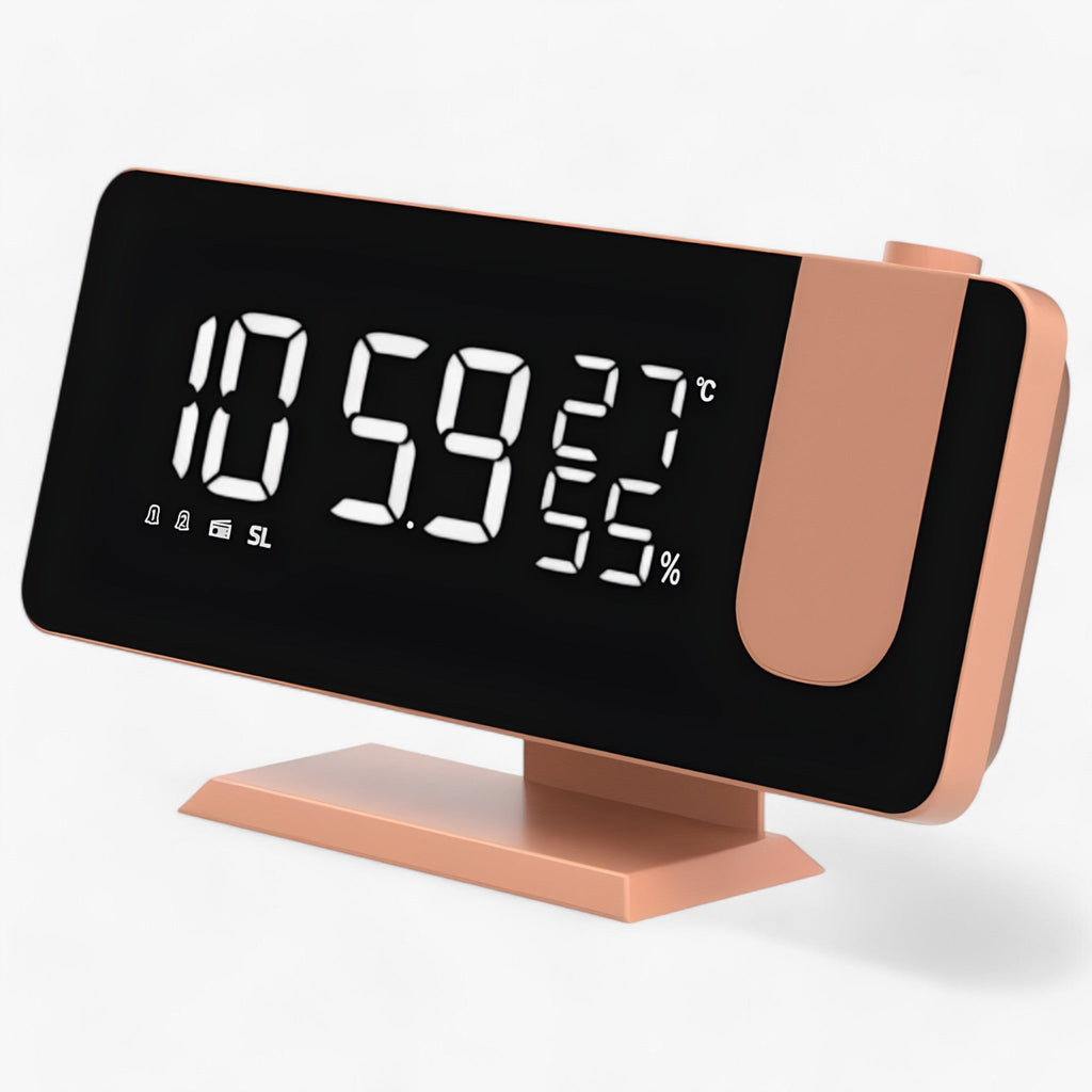 Intelligenter Wecker - FM-Radio & LED-Display mit 180° Uhrprojektion