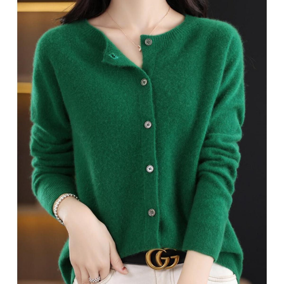 Damen Rundhals-Cardigan – Amalia