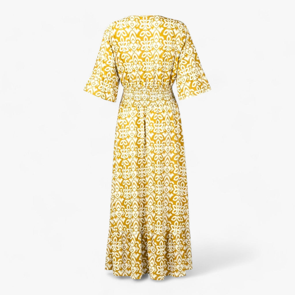 Großes Florales V-Ausschnitt-Kleid - Perfekt für Strandurlaube