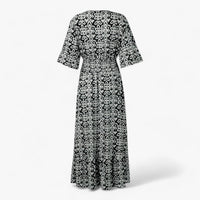 Großes Florales V-Ausschnitt-Kleid - Perfekt für Strandurlaube