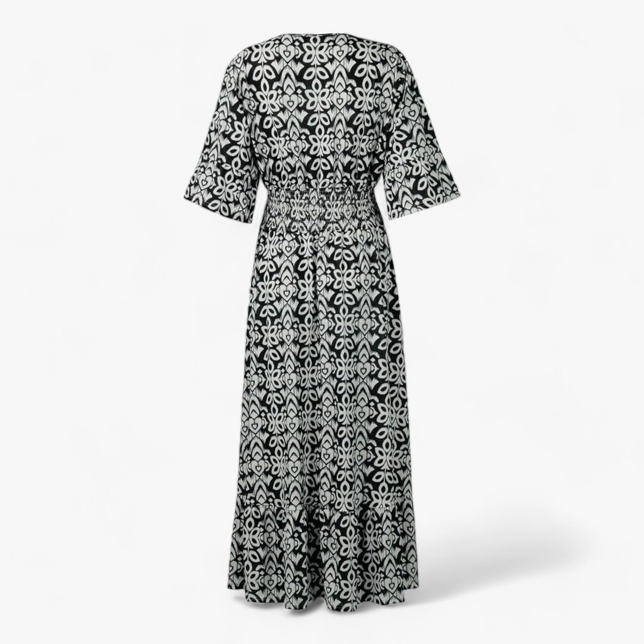 Großes Florales V-Ausschnitt-Kleid - Perfekt für Strandurlaube