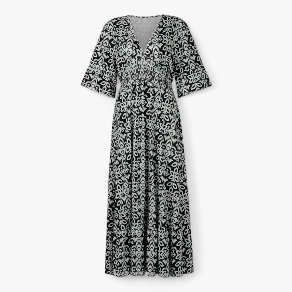 Großes Florales V-Ausschnitt-Kleid - Perfekt für Strandurlaube