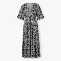 Großes Florales V-Ausschnitt-Kleid - Perfekt für Strandurlaube