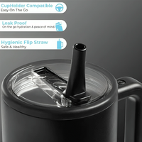 HydroMax™ | Isolierter 40-oz-Trinkbecher mit Griff und ausklappbarem Gummistrohhalm