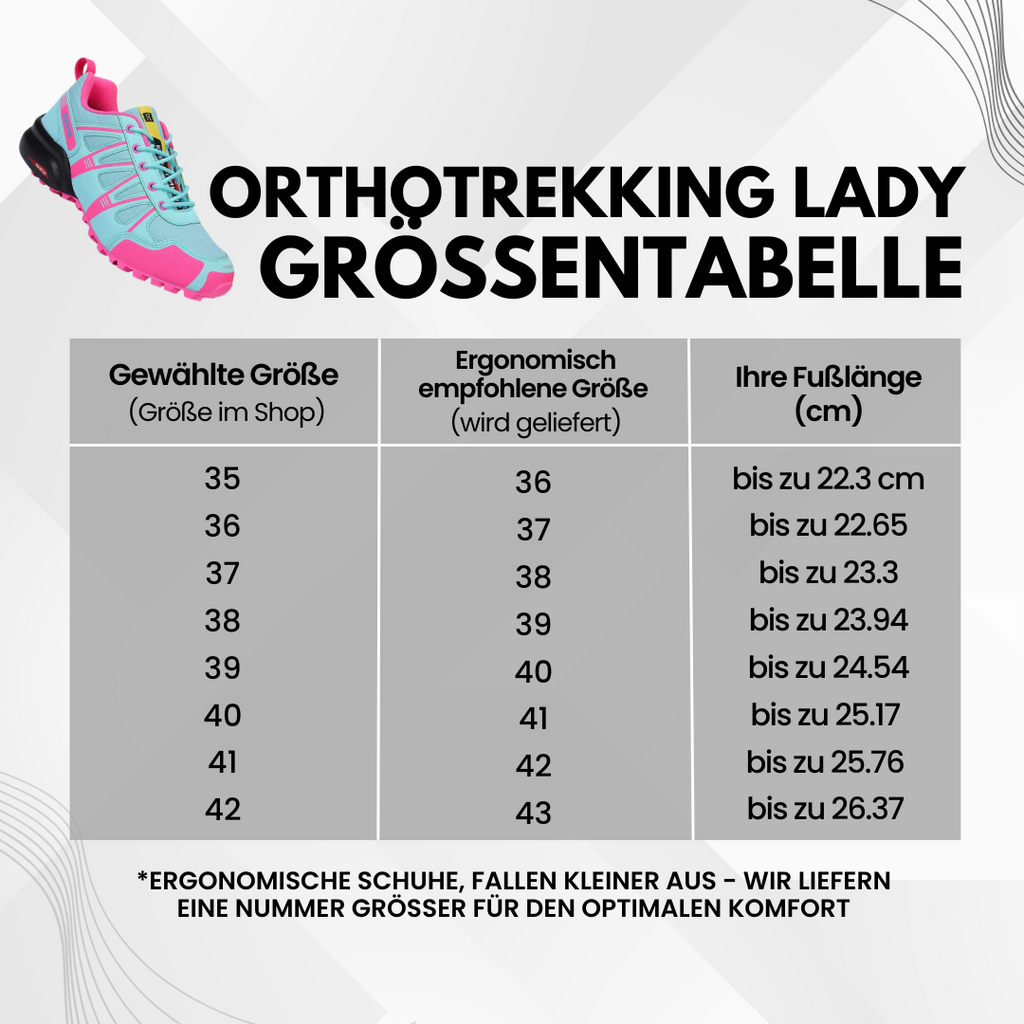 OrthoTrekking Lady™ – Ergonomische Trekking- und Wanderschuhe für Damen