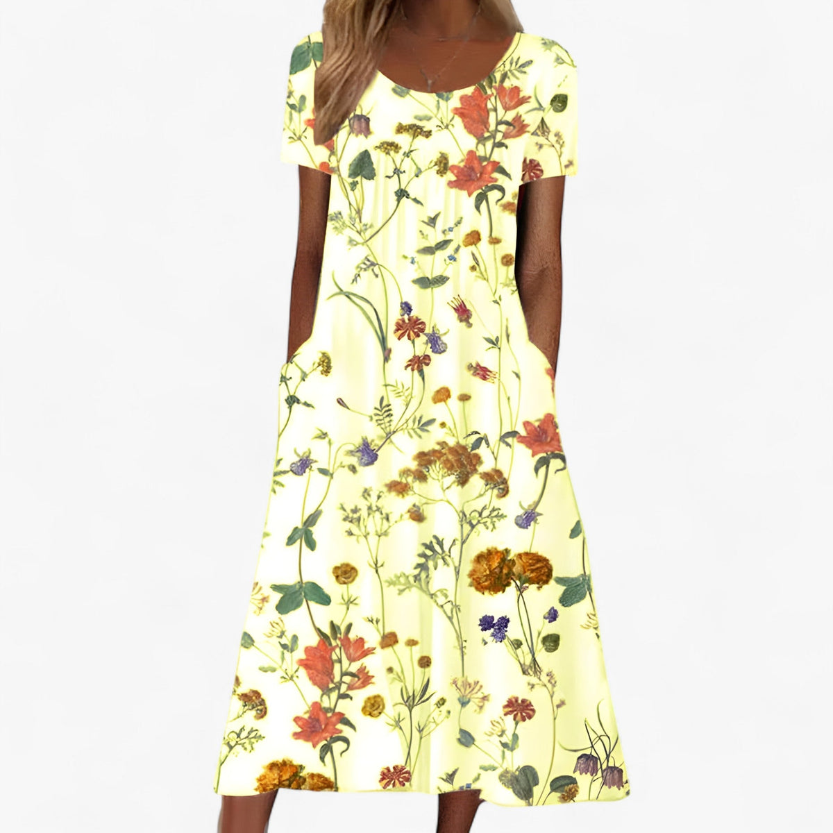 Isay | Boho-Blumen Outfit mit Badeanzug