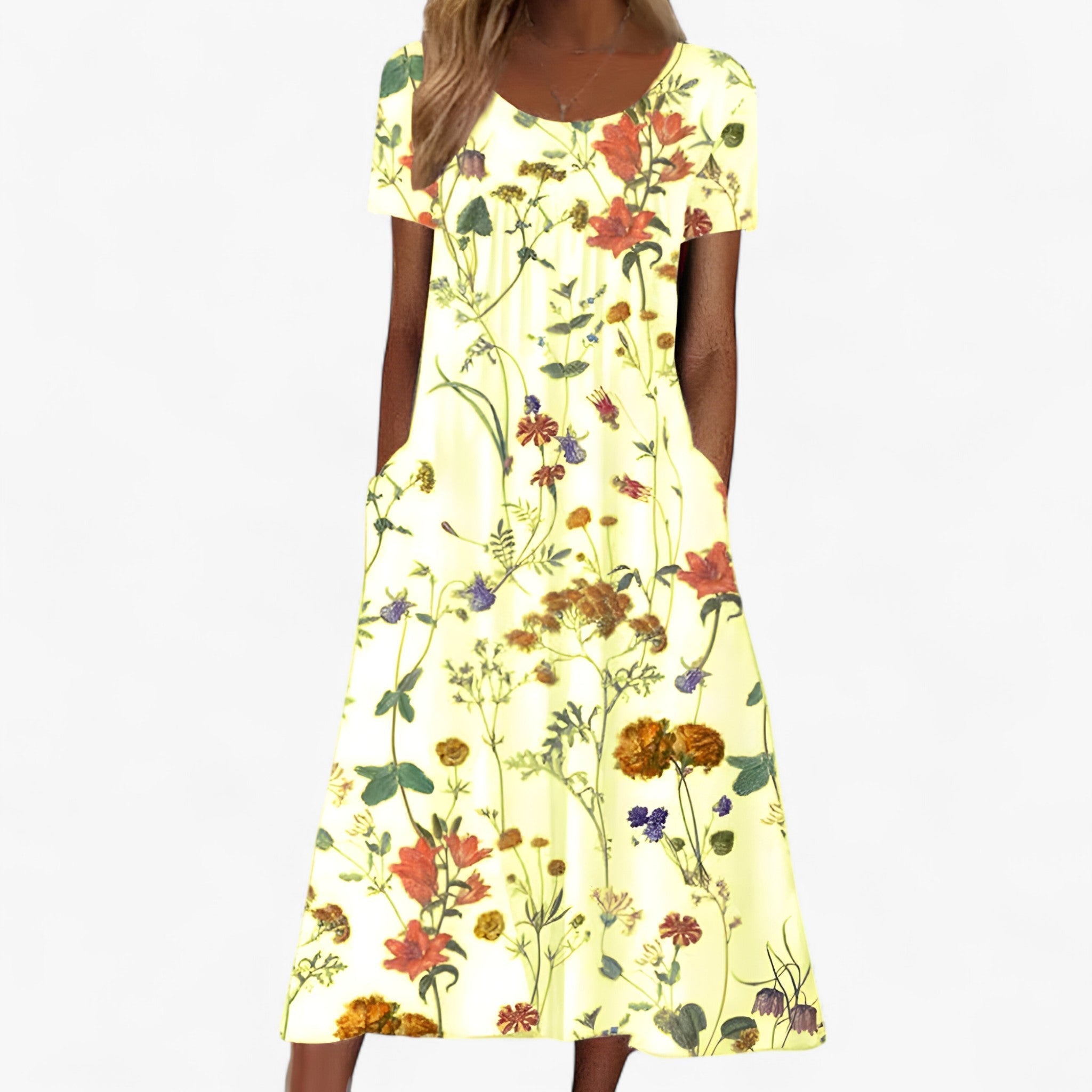 Isay | Boho-Blumen Outfit mit Badeanzug