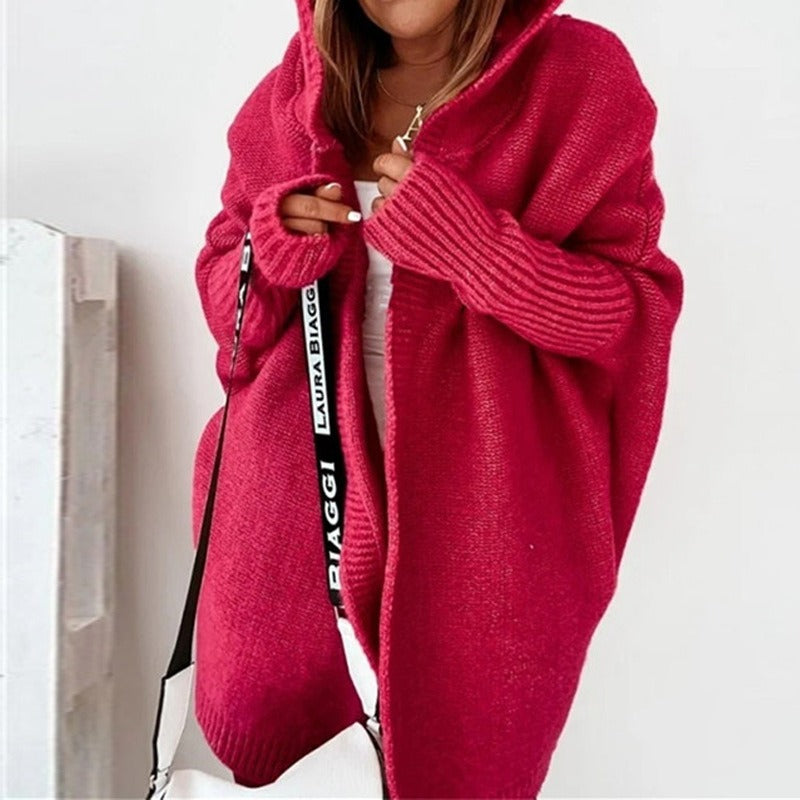 Lässiger Damen Kapuzen-Cardigan – Noelia