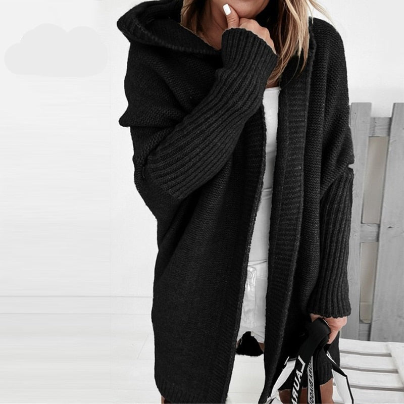 Lässiger Damen Kapuzen-Cardigan – Noelia