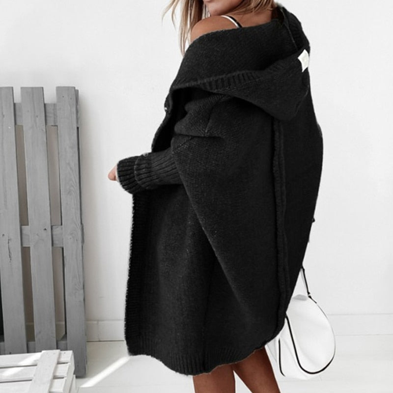 Lässiger Damen Kapuzen-Cardigan – Noelia