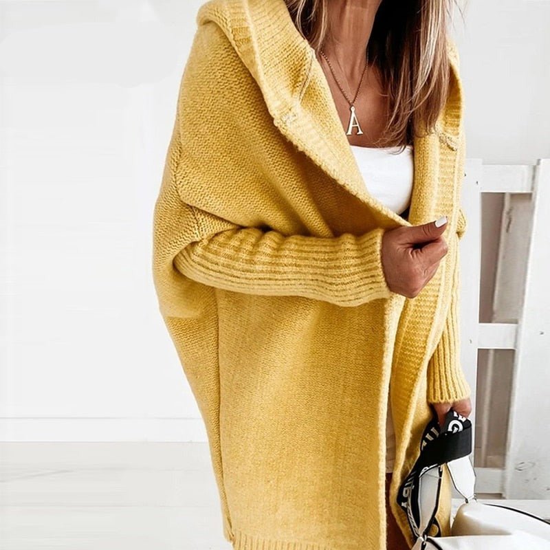 Lässiger Damen Kapuzen-Cardigan – Noelia
