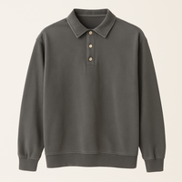 Leonardo | Vintage gewaschene Langarm-Poloshirt