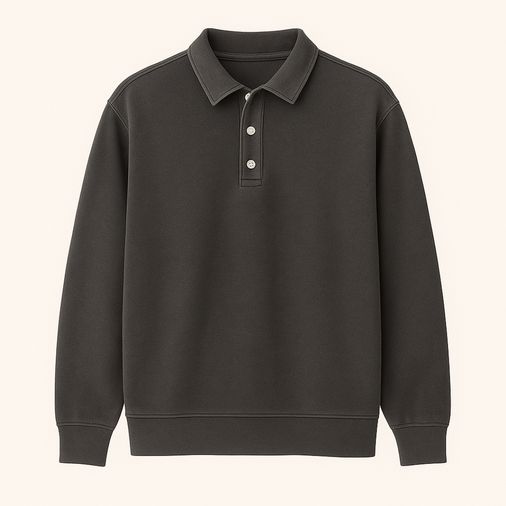 Leonardo | Vintage gewaschene Langarm-Poloshirt