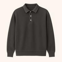 Leonardo | Vintage gewaschene Langarm-Poloshirt