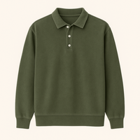 Leonardo | Vintage gewaschene Langarm-Poloshirt