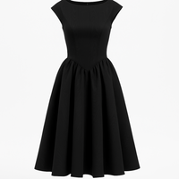 Valentina – Elegantes schwarzes Midi-Kleid mit freiem Rücken