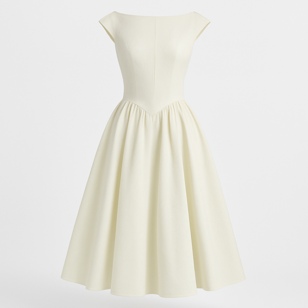 Valentina – Elegantes schwarzes Midi-Kleid mit freiem Rücken