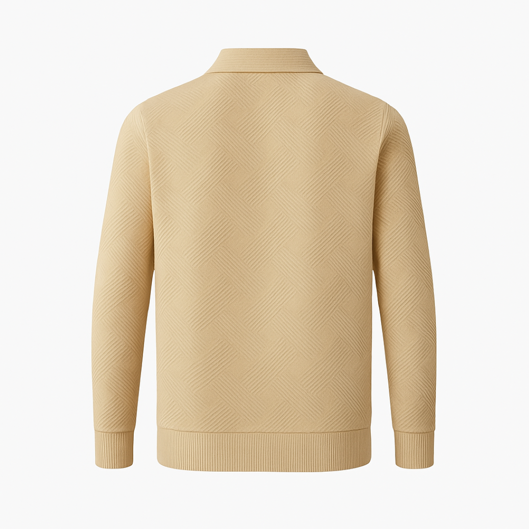 Victor | Texturiertes Herrenpullover mit Viertelreißverschluss - Moderne Passform