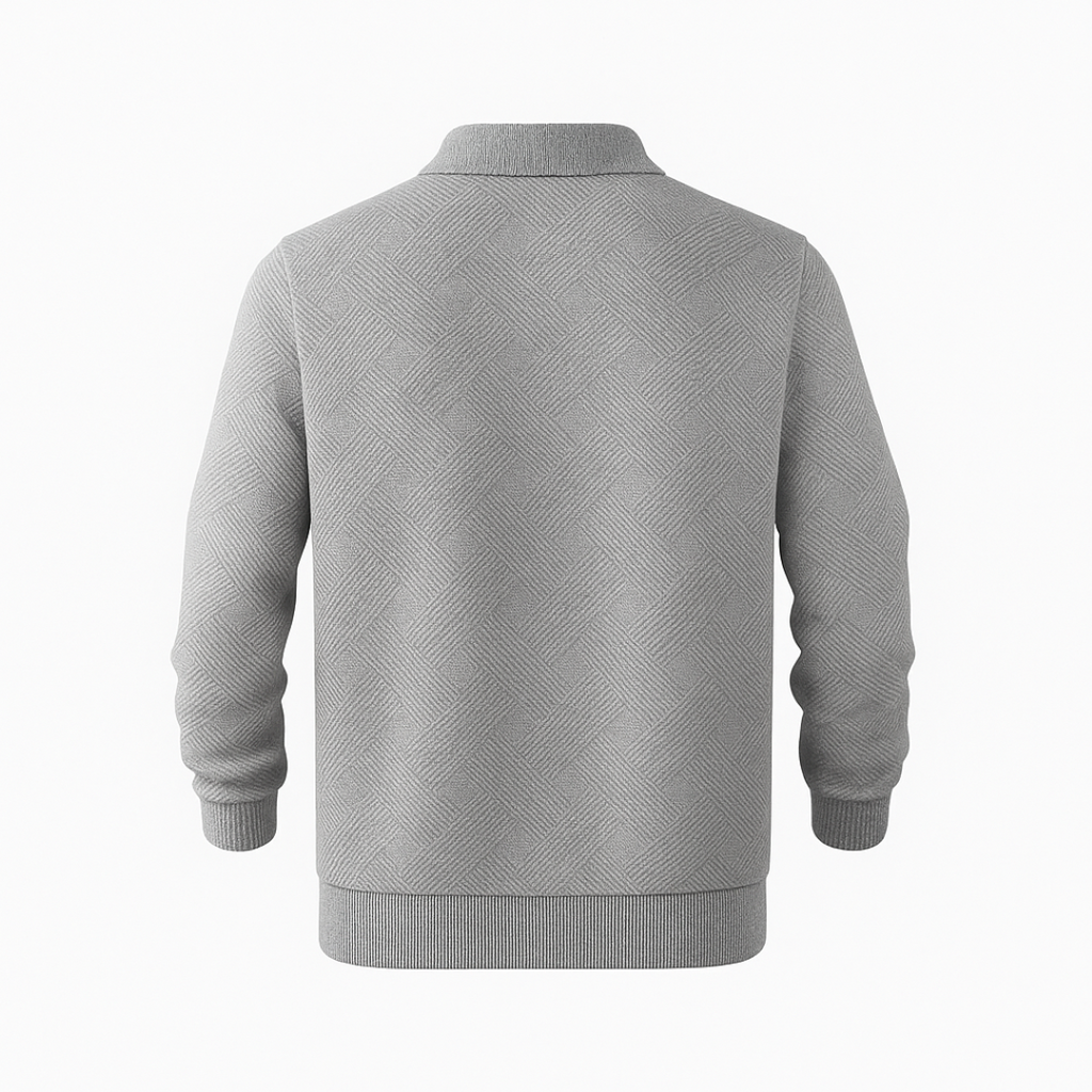 Victor | Texturiertes Herrenpullover mit Viertelreißverschluss - Moderne Passform