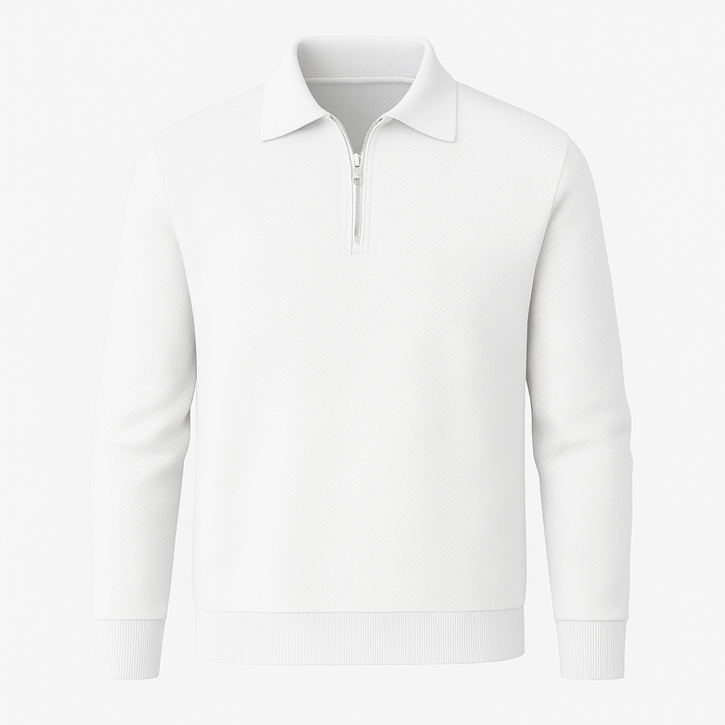 Victor | Texturiertes Herrenpullover mit Viertelreißverschluss - Moderne Passform