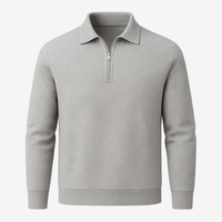 Victor | Texturiertes Herrenpullover mit Viertelreißverschluss - Moderne Passform