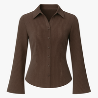 Katia | Eng anliegendes gestreiftes Blusenshirt mit weitem Ärmel