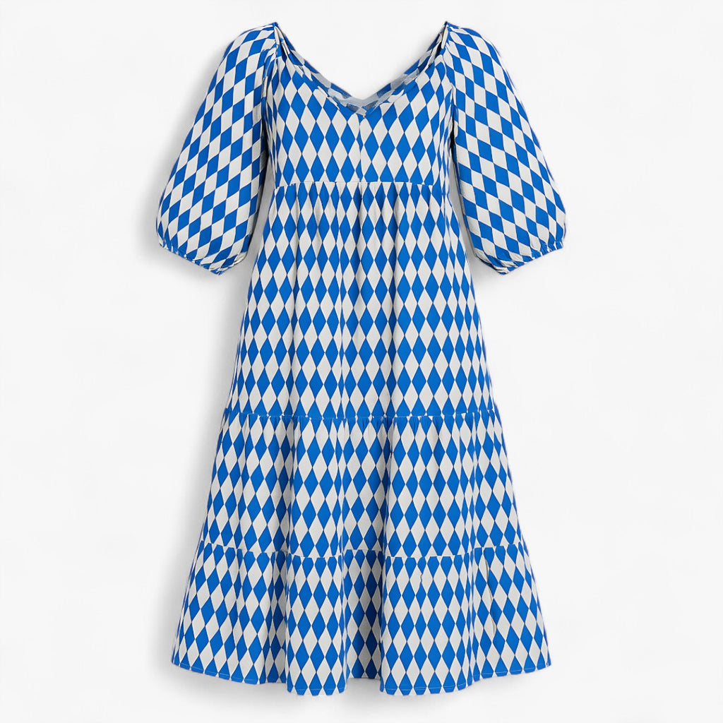 Lara | Langes Boho-Alltagskleid mit dezenter Druck