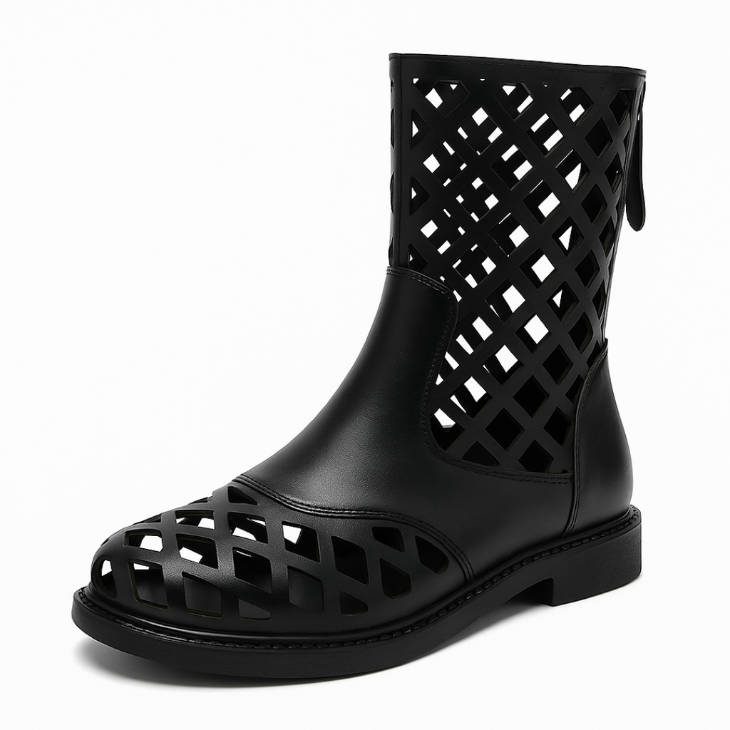 Leah | Knöchellange Stiefel aus echtem Leder mit Keil und modernem Schnitt