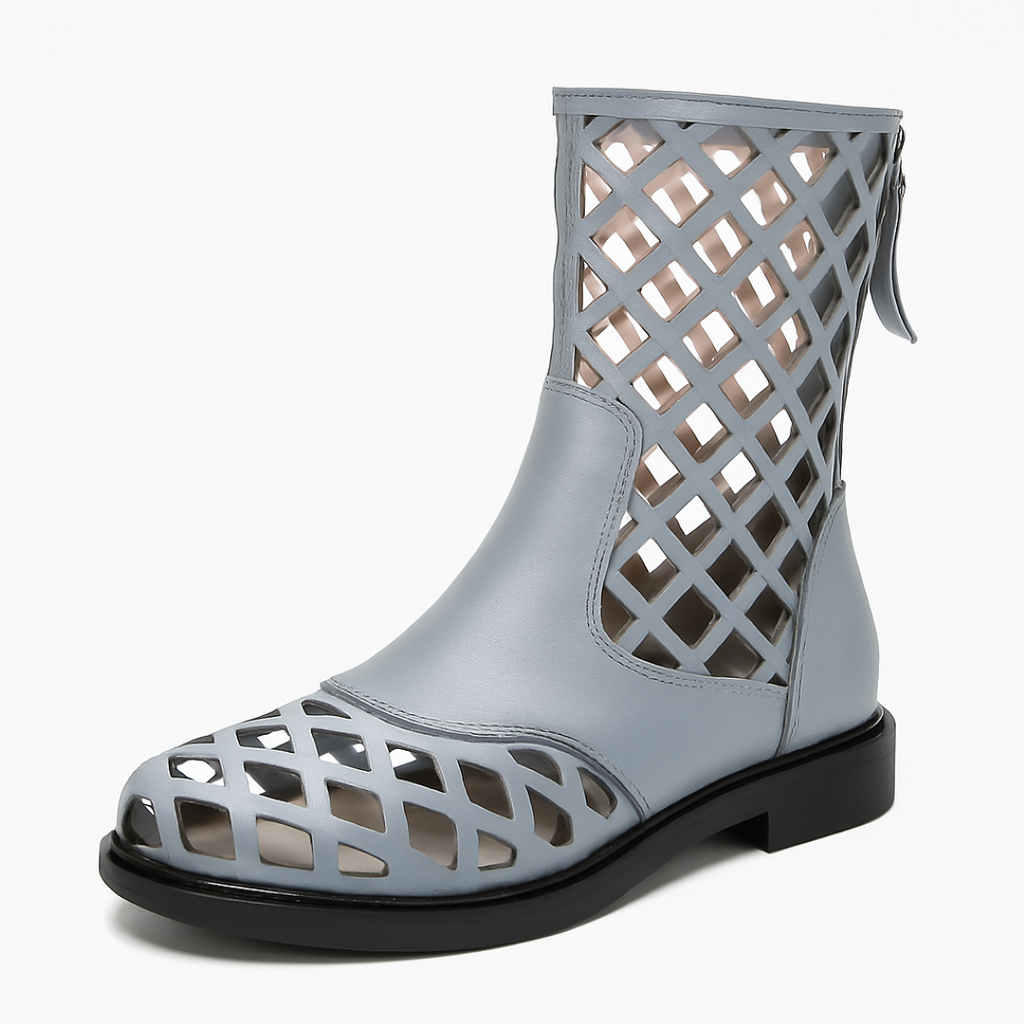 Leah | Knöchellange Stiefel aus echtem Leder mit Keil und modernem Schnitt