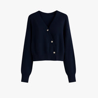 Leah | Weicher Kaschmir-Cardigan mit Nadelknöpfen, oversize Eleganz für Frühling und Herbst