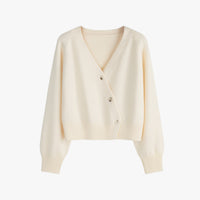 Leah | Weicher Kaschmir-Cardigan mit Nadelknöpfen, oversize Eleganz für Frühling und Herbst