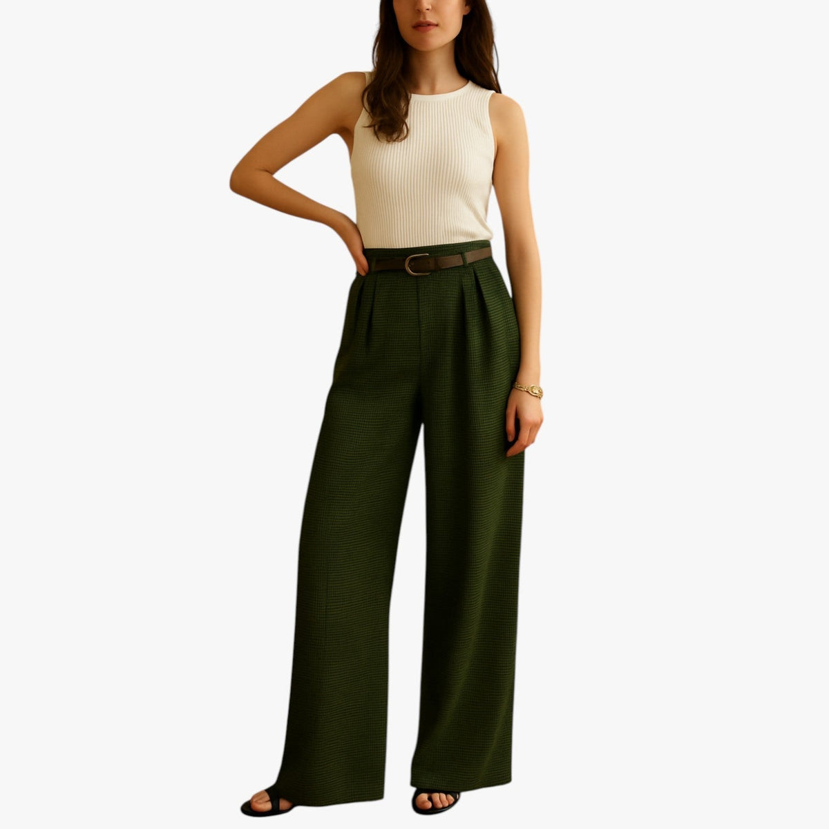 Lyca | Hoch taillierte Vintage-Quadrat-Hosen