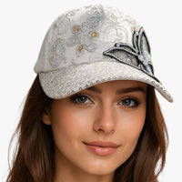 Peyton | Damen Baseballcap aus glitzerndem Denim mit verstellbarer Schnalle